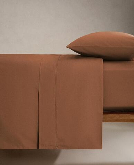 ZARA HOME (300 НИТЕЙ) ПРОСТЫНЯ ИЗ ХЛОПКА, ЧЕРЕПИЧНЫЙ