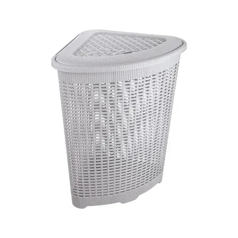 КОРЗИНА ДЛЯ БЕЛЬЯ УГЛОВАЯ, 50л, 395х595 мм (светло-серый) (комплект 5 шт)
