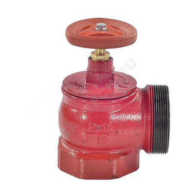 Клапан пожарный чугун угловой 90 гр КПЧМ 50-1 Ду 50 1,6 МПа муфта-цапка Апогей 110029