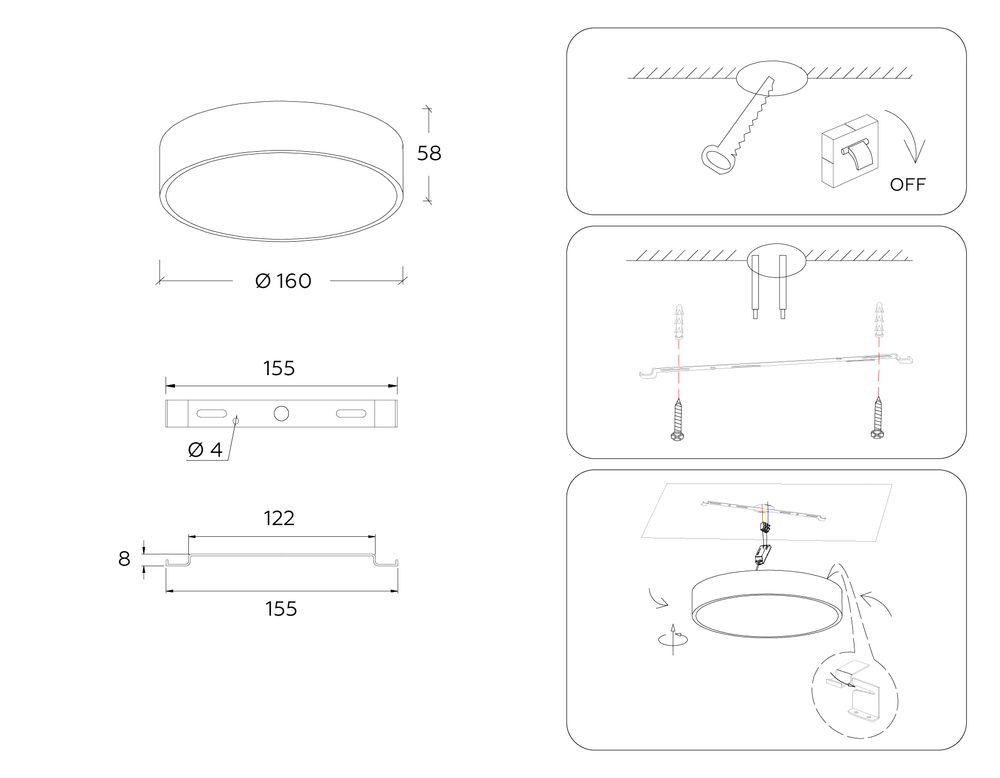 Ambrella Потолочный светодиодный светильник Air Alum FV5516