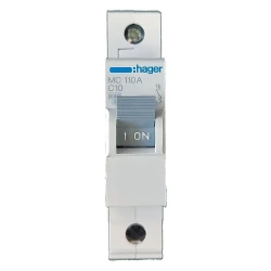 Автоматический выключатель, 10А, 1P, C, 6 kA, Hager, MC110A