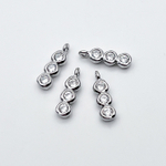 Подвеска Палочка, родиевое покрытие, фианиты, размер 12*3,5 мм, цена за 1 шт