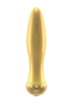 Вибратор-торпеда с кристалликами The Gem Gold - 16,6 см. (Цвет: золото)