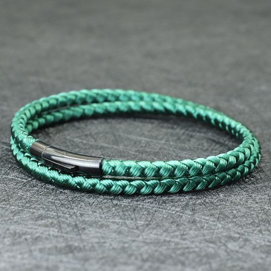 Мужской браслет из нержавеющей стали с застежкой-защелкой Green 19,5 см