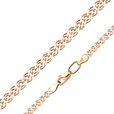 Цепь из красного золота с алмазной гранью (плетение «Нонна»)