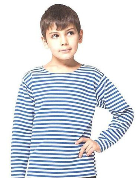 Тельняшка с длинным рукавом детская голубая