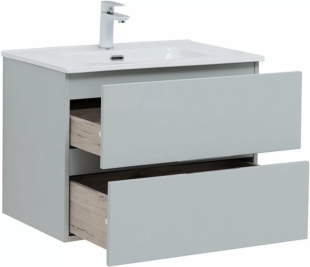 Тумба с раковиной Aquanet Алвита New 303907 70 серый