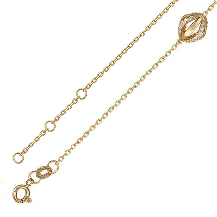 Браслет с фианитом из красного золота 585 пробы JA-B-1Б111547