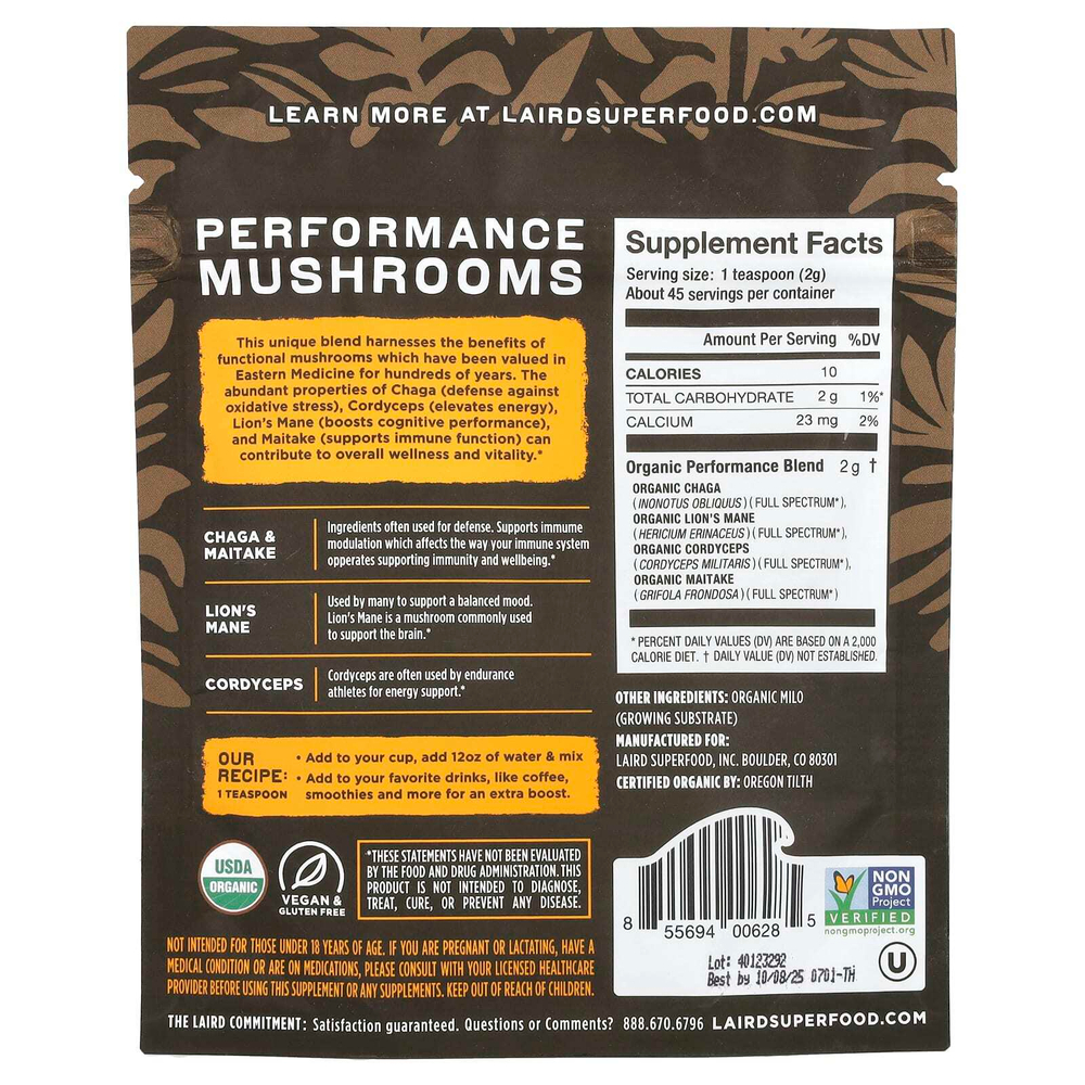 Laird Superfood, Производительные грибы, 90 г (3,17 унции)