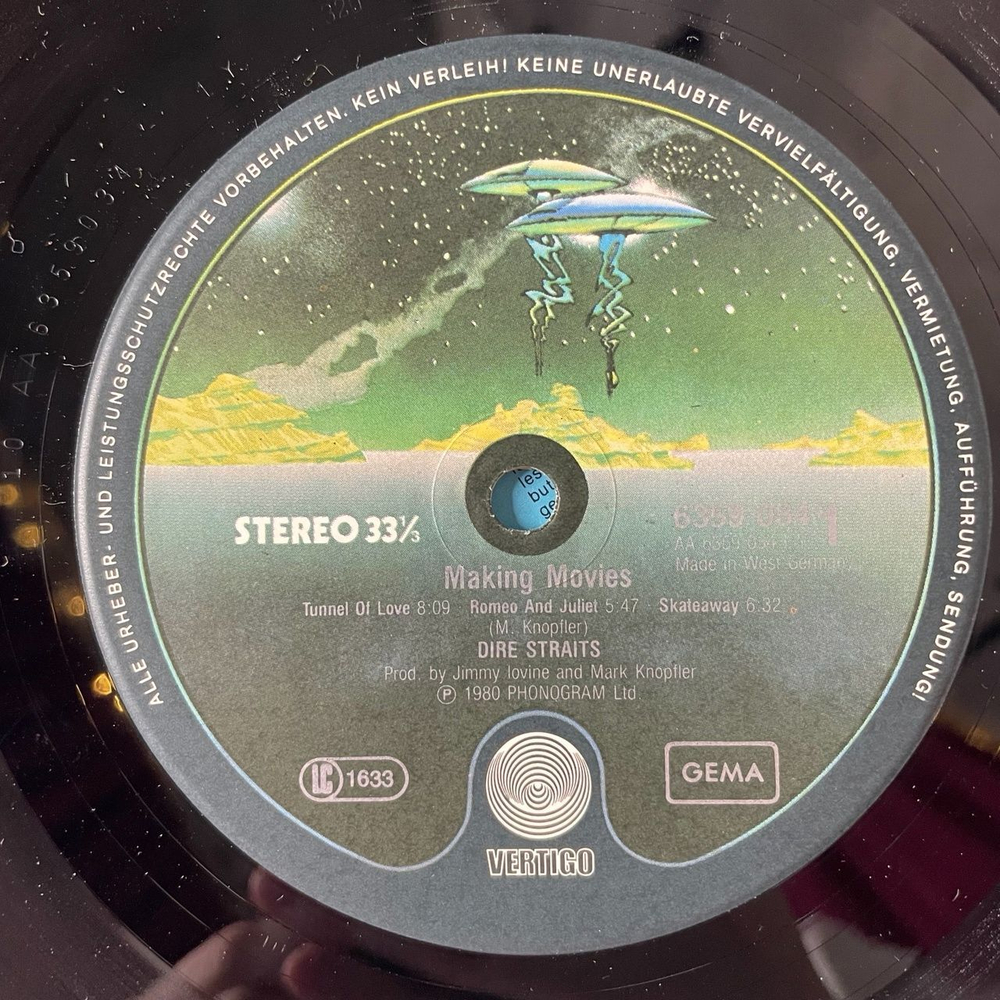 Винтажная виниловая пластинка LP Dire Straits Making Movies (Germany 1980) Tunnel Of Love
