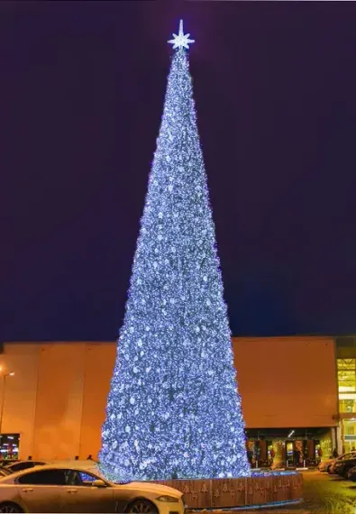 Уличная светодинамическая елка Евро-2 зеленая 26 м., каркасная, ПВХ, Green Trees (GT26EVPVCLED)