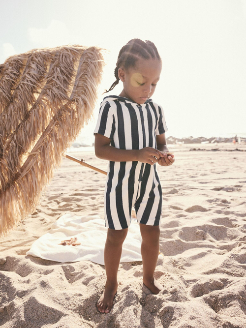 Комбинезон махровый пляжный для мальчика Next E92-311, Синий, Белый