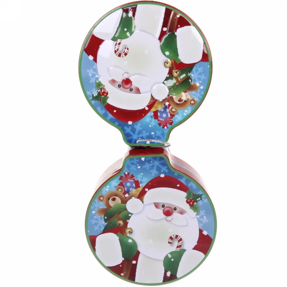 Банка жестяная 200мл 11,2*12,2*4см «Дедушка Мороз» двухсторонняя