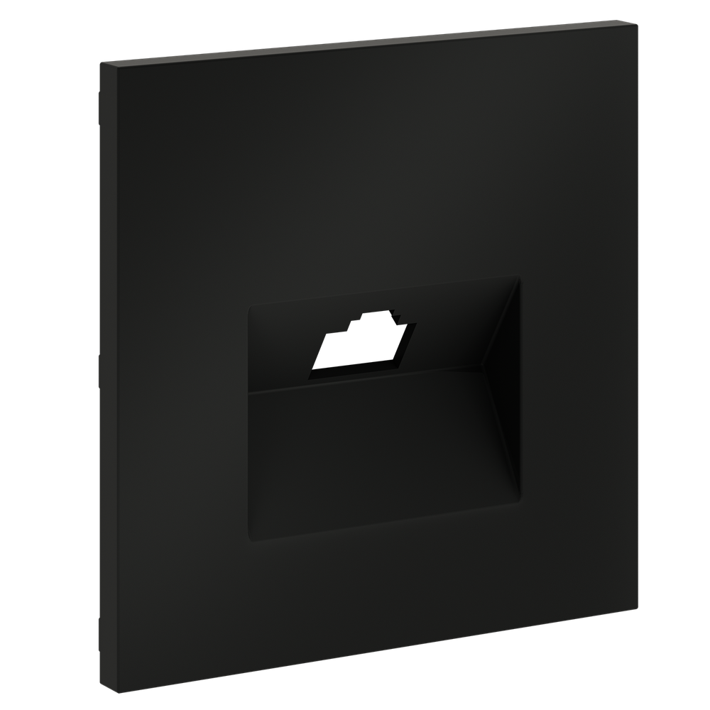 Накладка для розетки компьютерной RJ45 кат.6, S70 (черный матовый)