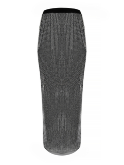 Юбка макси декорированная кристаллами