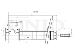 Амортизатор газовый передней подвески левый UNIO SAB-10234