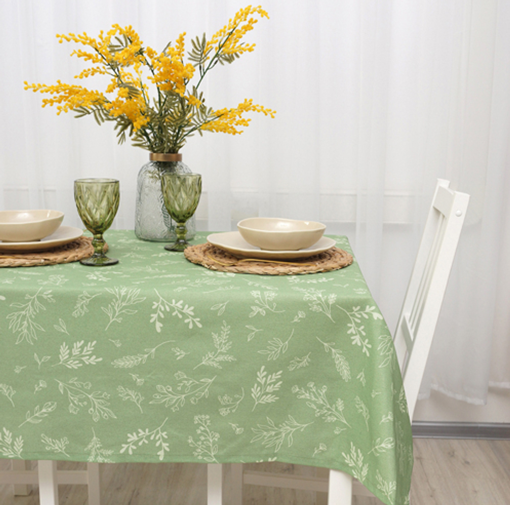 Скатерть декоративная 145х145"Радушная хозяйка (Традиция)» (Ботаника (грин))