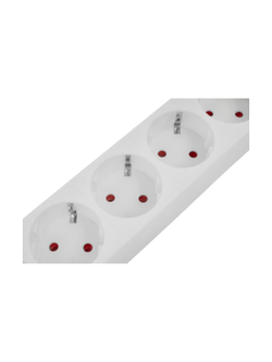 Сетевой фильтр с заземлением белый ПВС 3x1.5мм2, 6 розеток, 5м Gigant 80107
