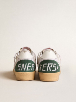 Men’s Ball Star LTD in white crackle leather and mesh with suede star