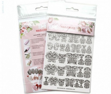 NAILCRUST Трафареты-слайдеры черные №4