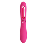 Розовый двусторонний вибратор с функцией фингеринга Lexie - 20 см. (Цвет: розовый)