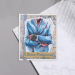 Мини-открытка "С Днём Рождения!" дек. элемент, костюм, 9,5х8 см