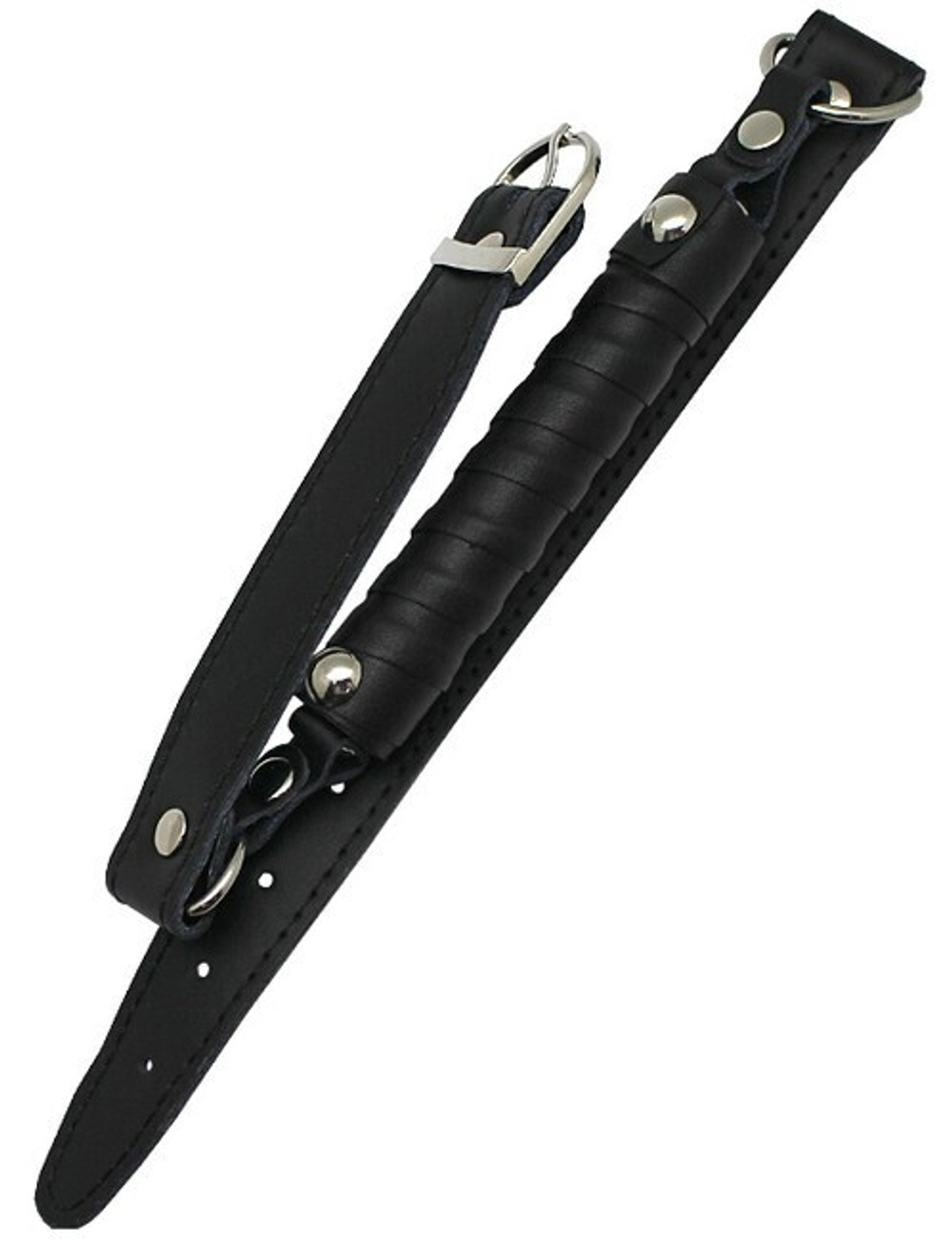 Кляп-палка в кожаной оплётке (Цвет: черный)