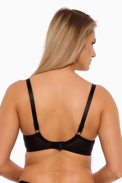 Черно-розовый бюстгальтер Malene с чашками на тонком поролоне (Размер: 80H) (Цвет: черный с розовым)