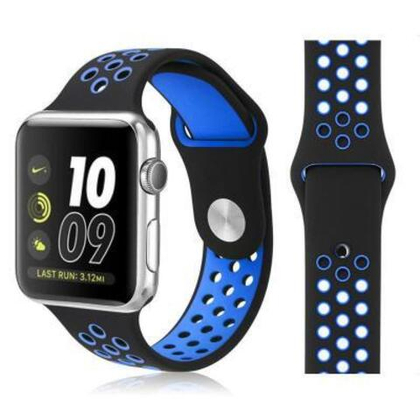 Ремешок Apple Watch 42мм, спортивный Nike,синий Replica (S/M.M/L)