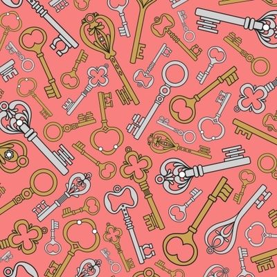 ВИНТАЖНЫЕ КЛЮЧИ НА РОЗОВОМ ФОНЕ