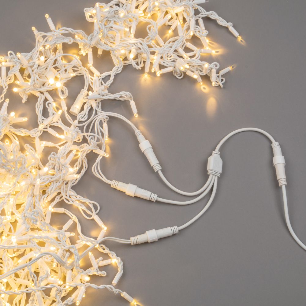 UCX-F90 S3-0.4M-WH Провод-разветвитель для гирлянд серии F90PRO. 0.4м. 3 выхода. Статика-мерцание. IP67. Белый. ТМ Uniel