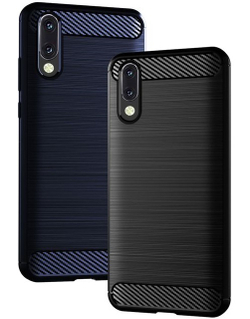 Чехол для Huawei P20 цвет Black (черный), серия Carbon от Caseport