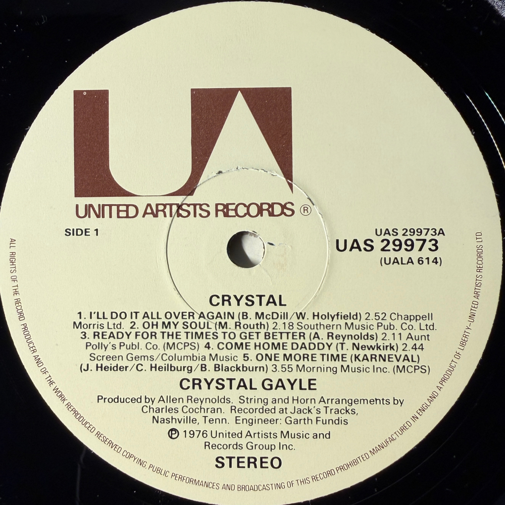 Crystal Gayle ‎– Crystal (Англия 1976г.)