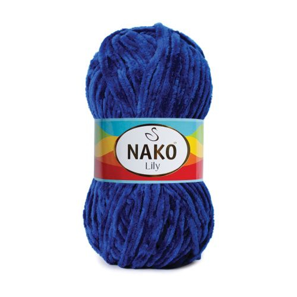 Лили (Lily) пряжа Nako 100%полиэстер 5х100гр/180м (3054 синий)