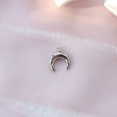 УЦЕНКА!!! Подвеска Лунница (месяц) 10*12 мм, родий, У097