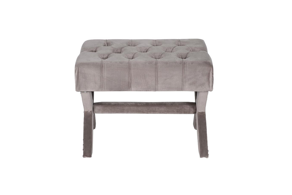 Пуф велюровый 49x50x65см Garda Decor бежевый в старинном стиле