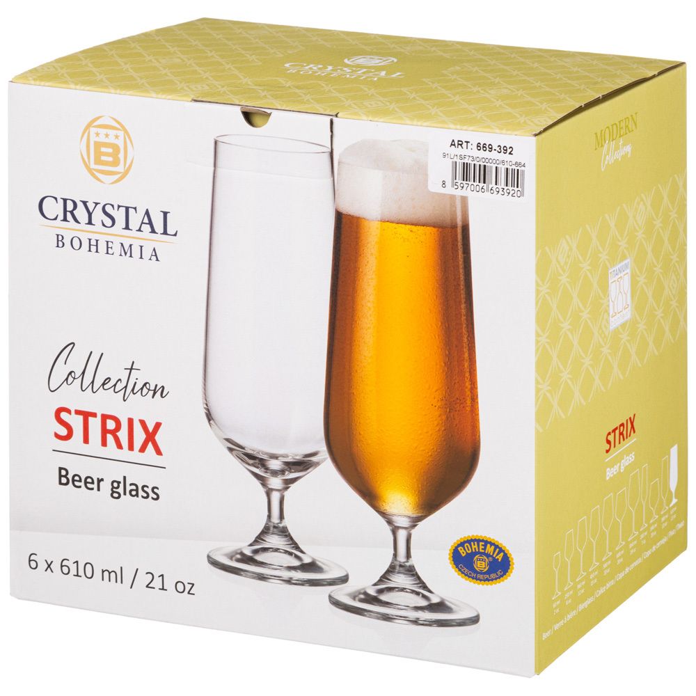 НАБОР БОКАЛОВ ДЛЯ ПИВА "STRIX" ИЗ 6ШТ. 610МЛ