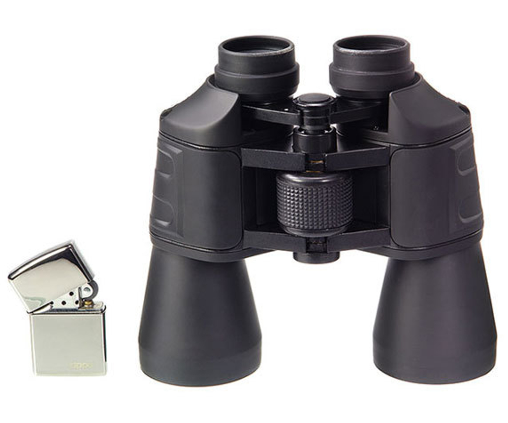 Зажигалка рядом с биноклем Veber БПЦ 20x50