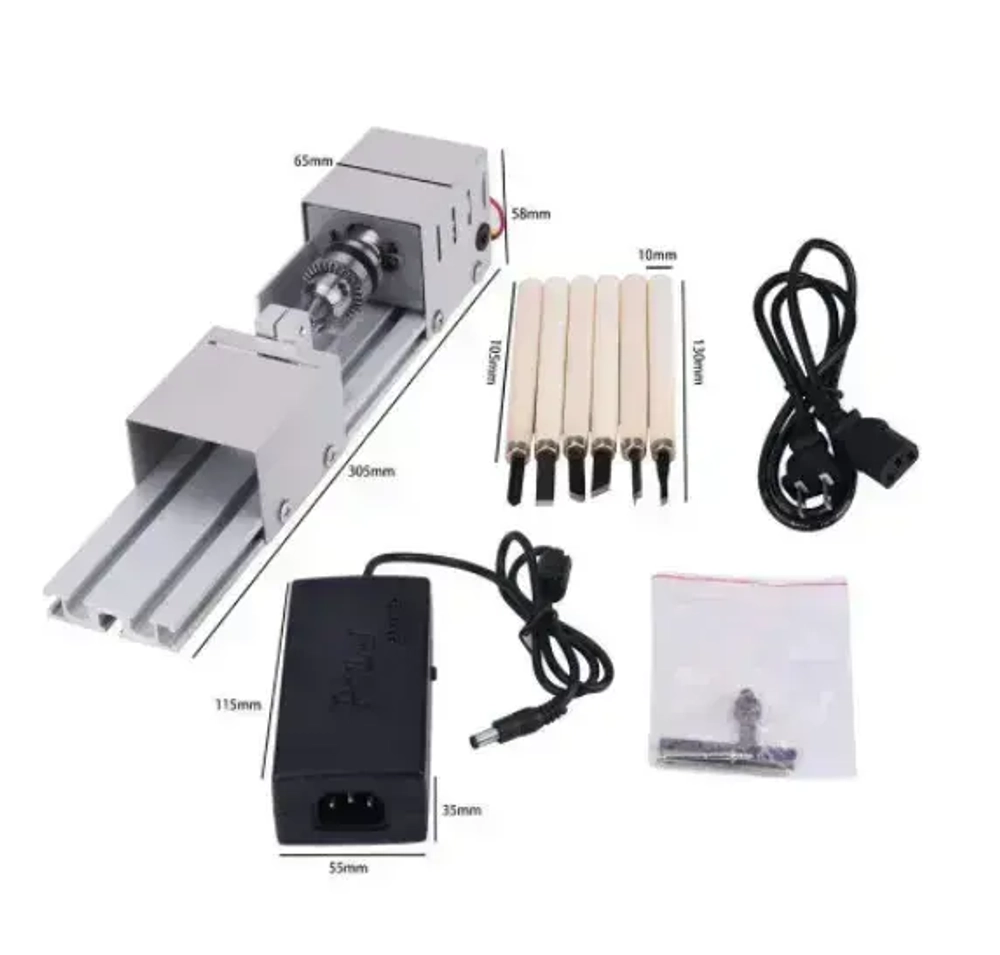 Мини токарный станок по дереву 100 Вт