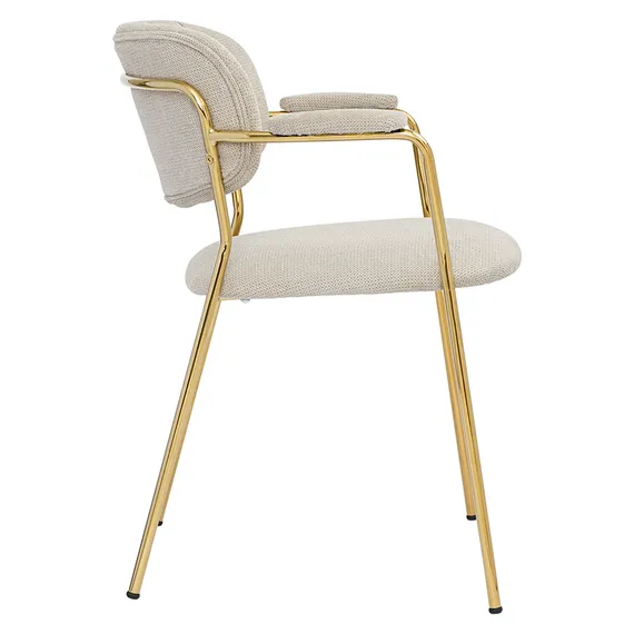 Стул Eirill Arms, серый шенилл с золотыми ножками