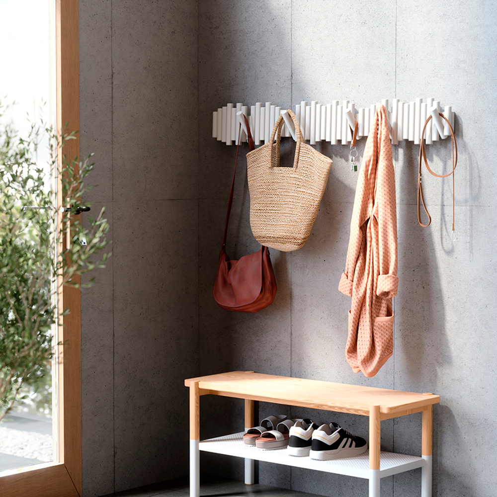 Вешалка настенная UMBRA Picket, 5 крючков, белая