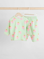 Лонгслив и брюки в комплекте для малышей Next AA6-491, Бирюзовый, Розовый