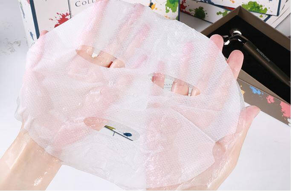 НАБОР  Омолаживающих увлажняющих тканевых масок с морским коллагеном WellDerma  Collagen Impact Essential Mask Sapphire, 10 шт * 25 мл