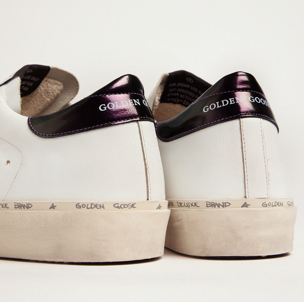 Кеды Golden Goose 'Superstar' 'White Hi-Star sneakers with glittery star and pink laces