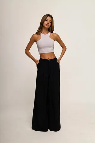 Кроп майка из хлопка серого цвета