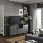 Тумба под ТВ с ящиками - IKEA BESTÅ/BESTA/БЕСТО ИКЕА, 42х74х180 см, серый