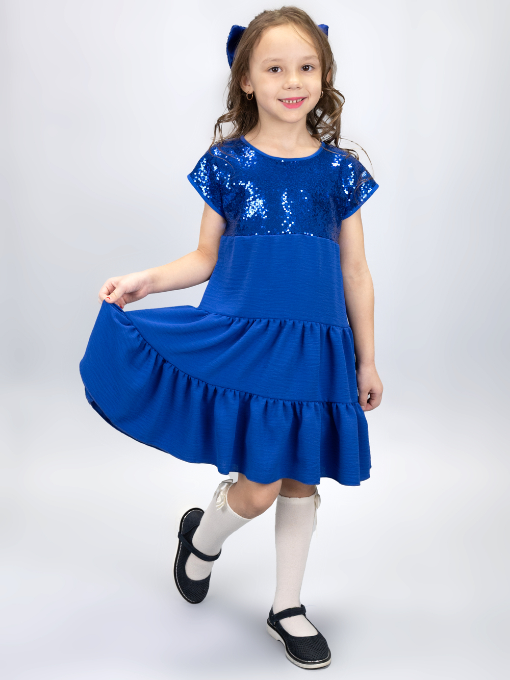 Платье нарядное для девочки с пайетками