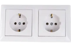 Розетка Bylectrica СТИЛЬ PA16-752 с заземлением 2-постовая накладная угловая белая 39866
