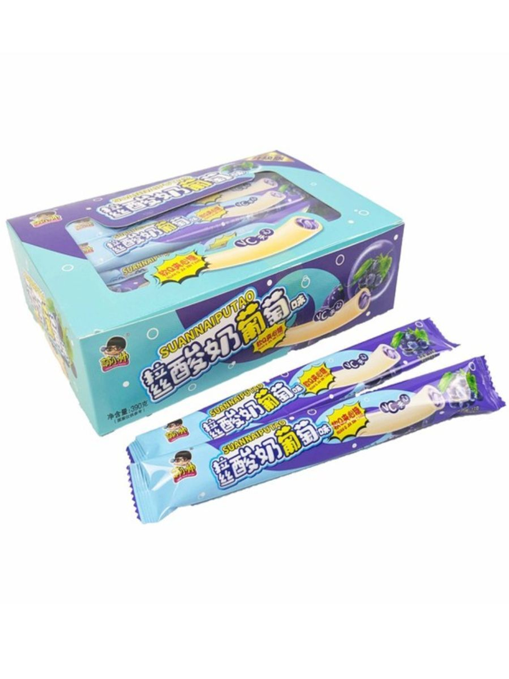 Жевательные конфеты тянучки со вкусом Винограда 390 г