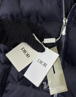 Пуховик CD Dior премиум темно-синий